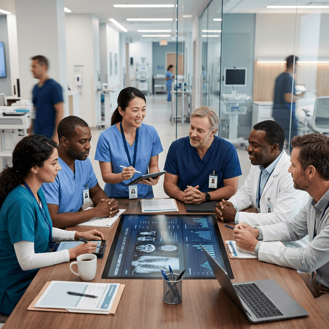Healthcare professionals collaborating